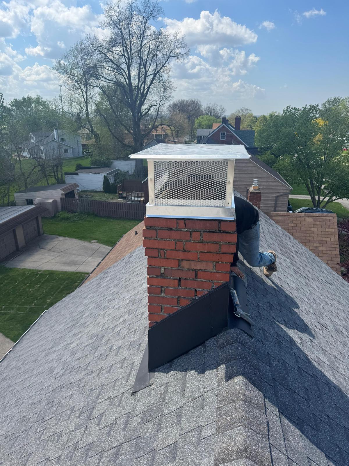 ChimCrew chimney cap installation — up close on the job
