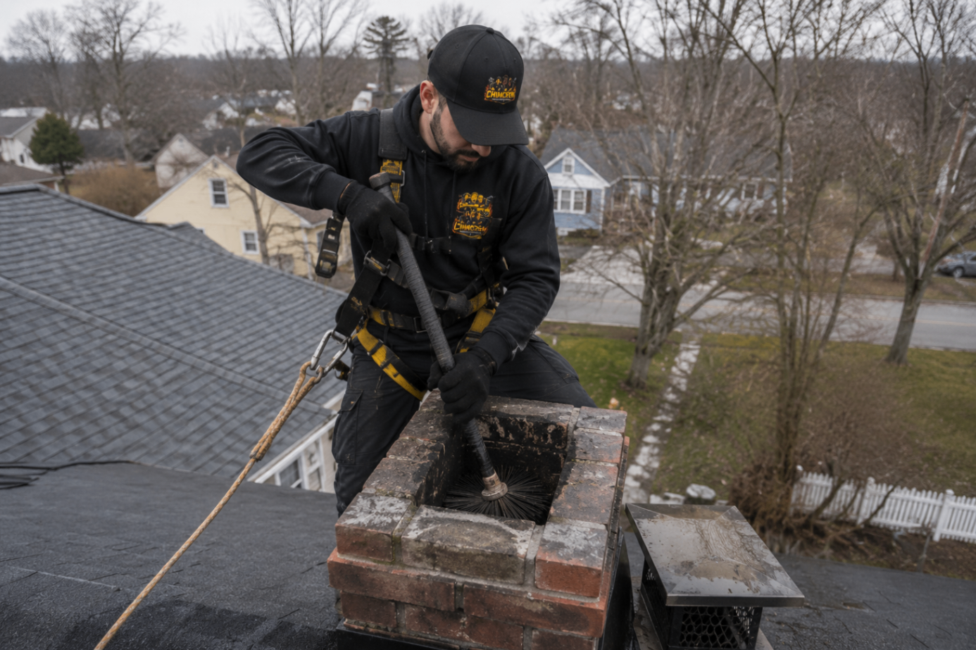 ChimCrew chimney inspection — Ohio crew on the job