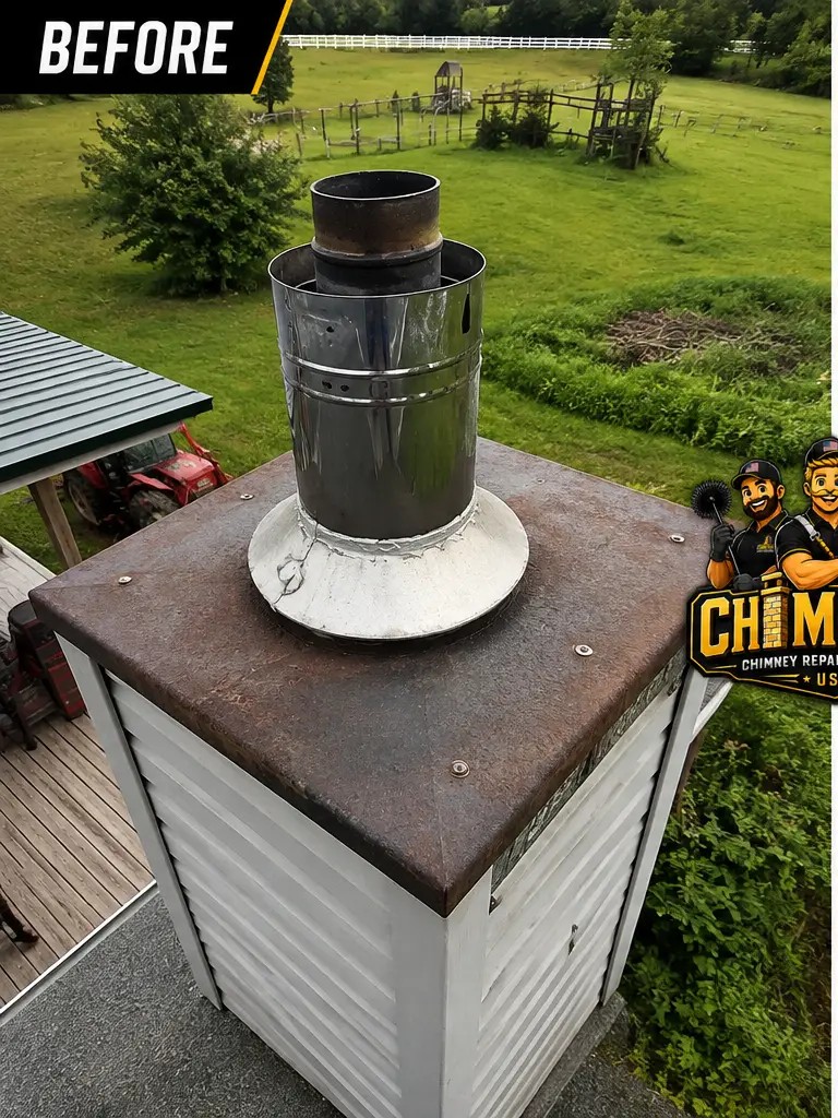 Chase cover & cap replacement before — ChimCrew Delaware, OH