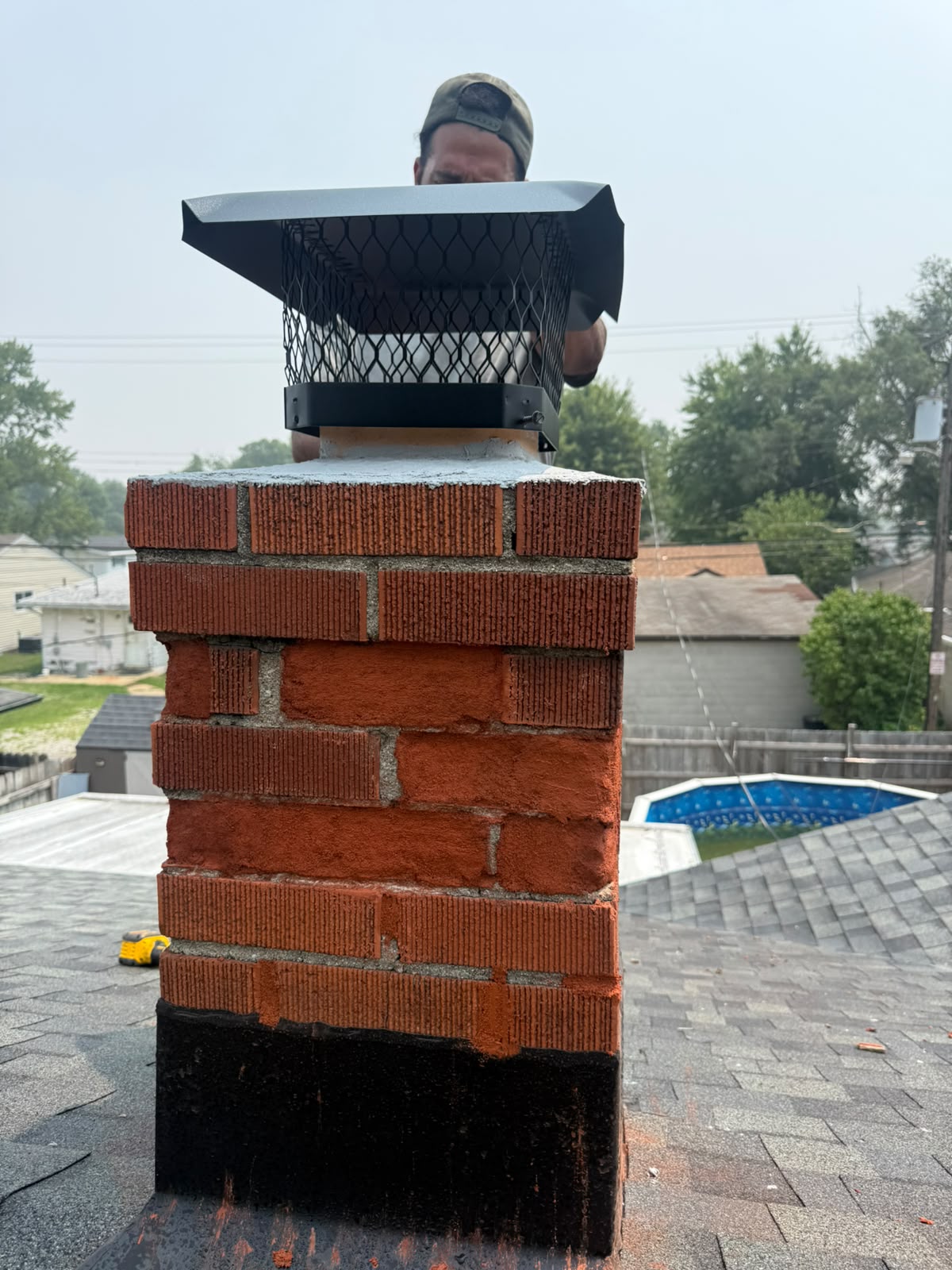 Stainless Cap on Brick — ChimCrew project in Dublin, OH
