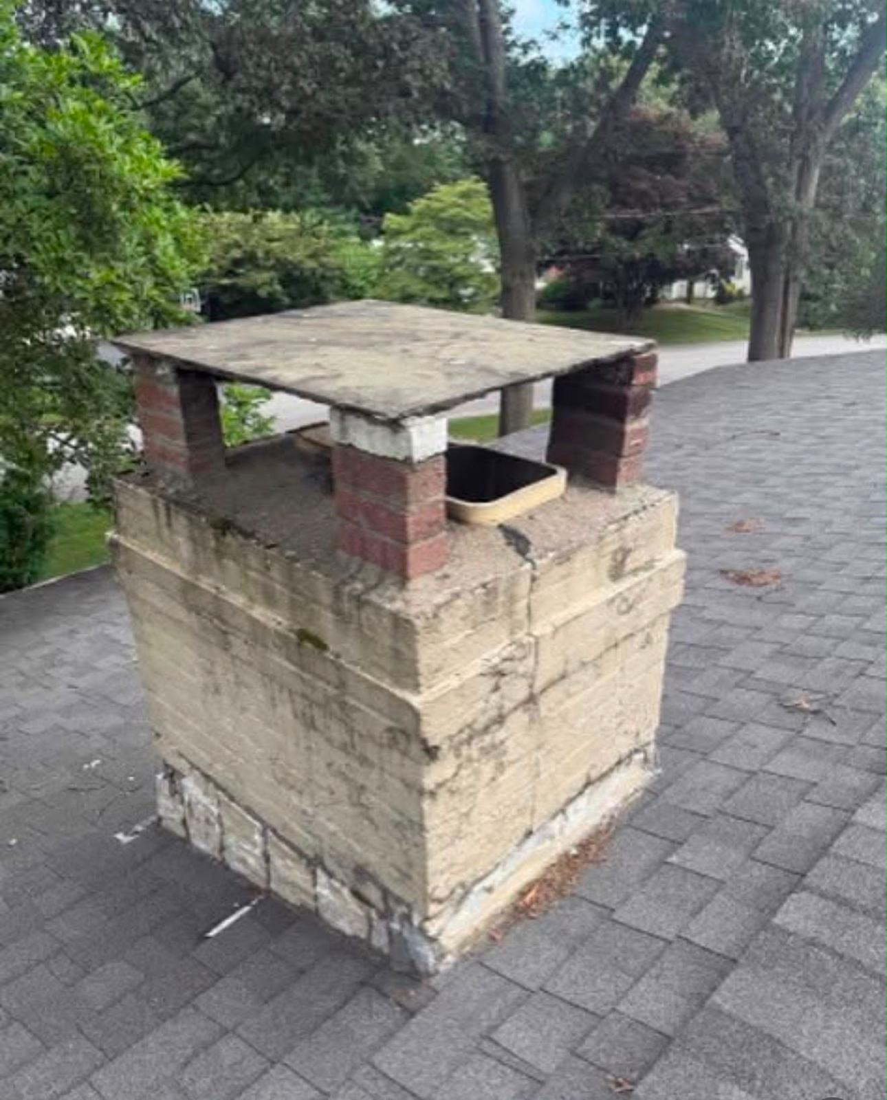 Chase to brick rebuild before — ChimCrew Gahanna, OH