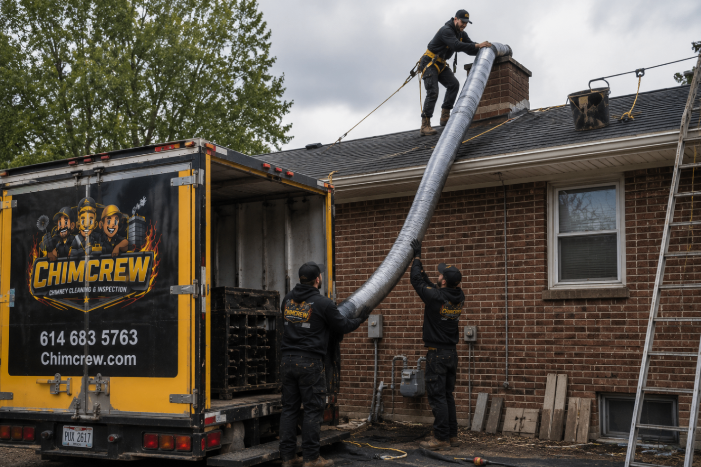 ChimCrew chimney inspection — up close on the job