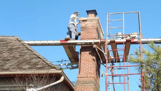 ChimCrew firebox rebuild — Ohio crew on the job
