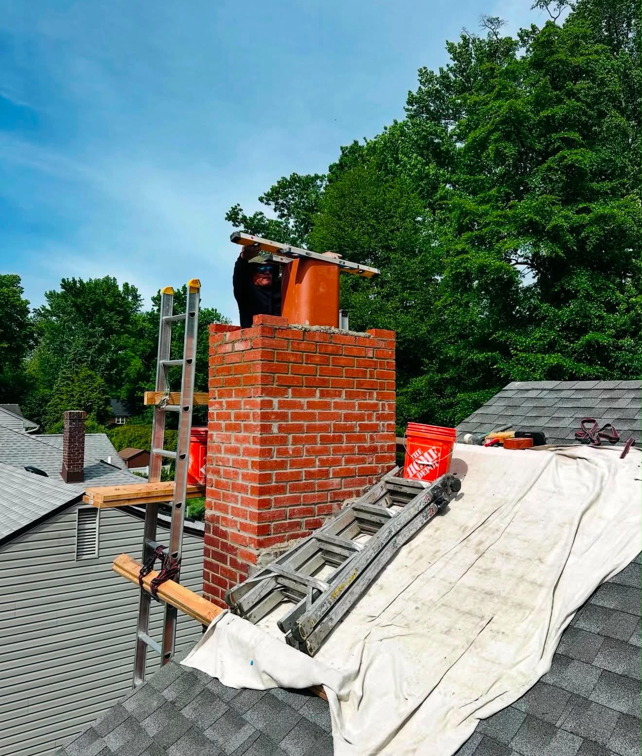 Clay Liner Install — ChimCrew project in Worthington, OH