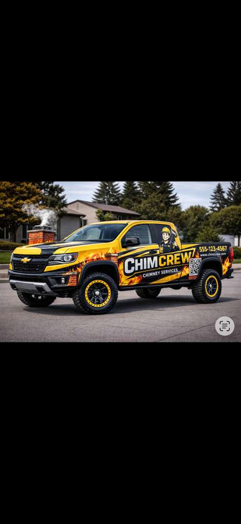 ChimCrew flame-wrapped pickup truck